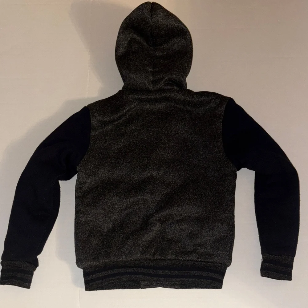 Varsity Hoodie Jacket Gray Navy Boys Size 5